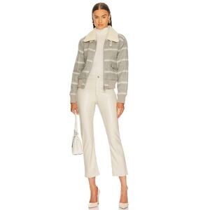 Jonathan Simkhai River High Rise Ceramic Cream Vegan Leather Pants 10